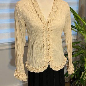 Romantic Ruffled Ruched Blouse